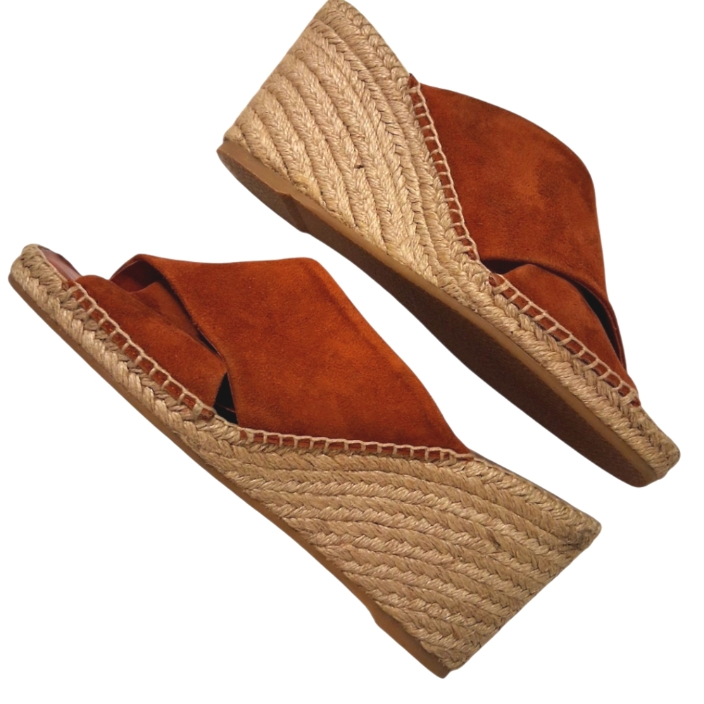 NWOT VINCE Gaelan  Suede Espadrille Wedge Sandals  Size 8